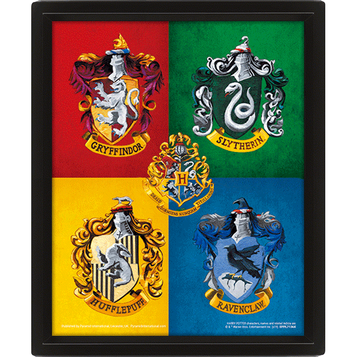 Гаррі Поттер (Різнокольорові Герби) / Harry Potter (Colourful Crests) (pat-103814) Картина (3д)