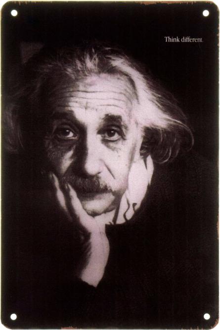 Альберт Ейнштейн (Думати По-Іншому) (ms-00484) Металева табличка - 20x30см