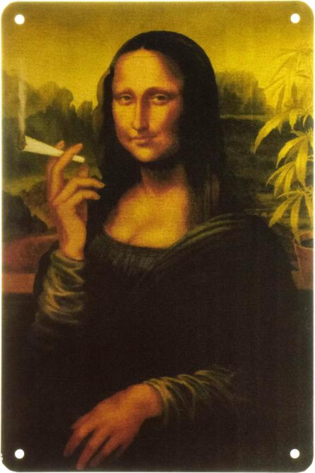 Мона Лиза (Юмор) (ms-00443) Металлическая табличка - 20x30см