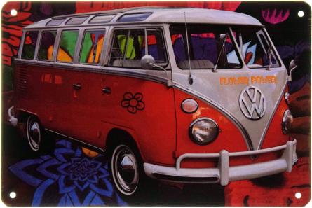 Volkswagen (Цветочная Сила) (ms-00431) Металлическая табличка - 20x30см