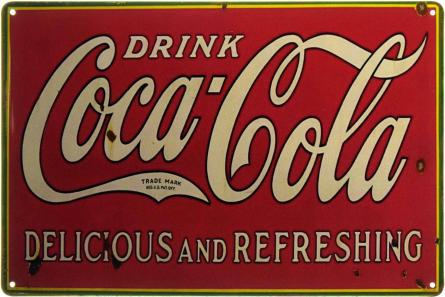 Кока-Кола / Coca-Cola (Delicious And Refreshing) (ms-001269) Металева табличка - 20x30см