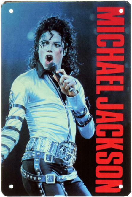 Майкл Джексон (1989) / Michael Jackson (ms-00687) Металлическая табличка - 20x30см
