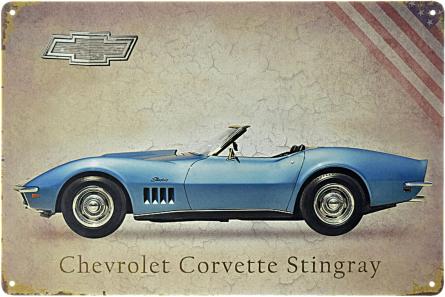 Chevrolet Corvette Stingray (ms-00436) Металлическая табличка - 20x30см
