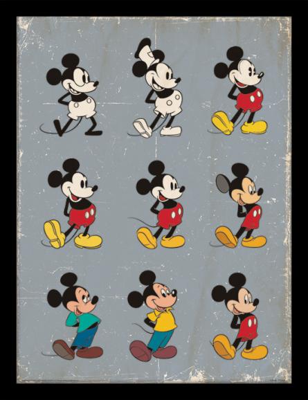 Микки Маус (Эволюция) / Mickey Mouse (Evolution) (pat-103343) Картина (в раме)