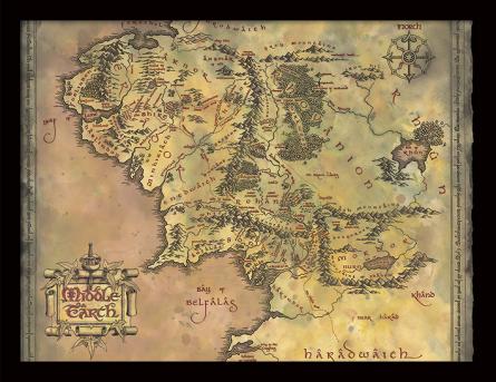 Володар Перснів (Карта Середзем'я) (pat-103327) Картина (у рамі)
