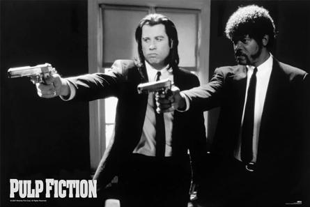Криминальное Чтиво / Pulp Fiction (B&W Guns) (ps-103762) Постер/Плакат - Мега (100x140см)