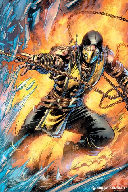 Мортал Комбат (Скорпион) / Mortal Kombat (Scorpion) (ps-103231) Постер/Плакат - Стандартный (61x91.5см)