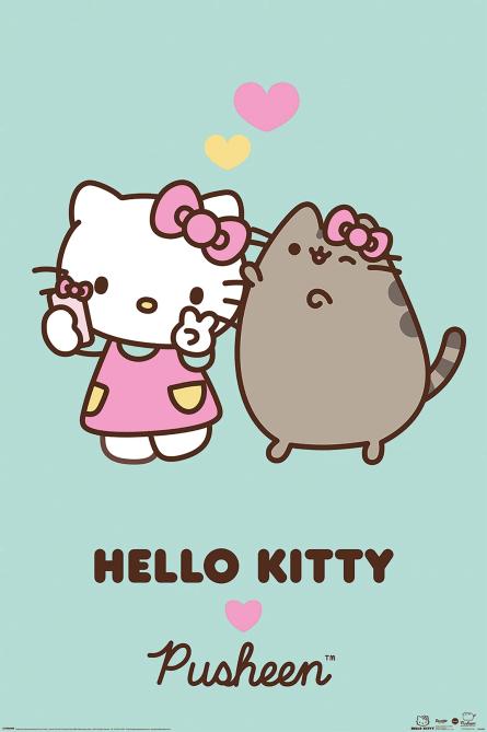 Pusheen x Hello Kitty (Love) (ps-103785) Постер/Плакат - Стандартный (61x91.5см)