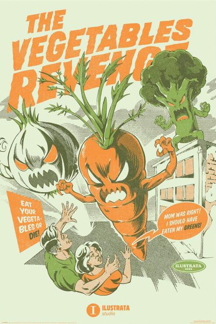 Месть Овощей / Ilustrata (The Vegetables Revenge) (ps-104227) Постер/Плакат - Стандартный (61x91.5см)