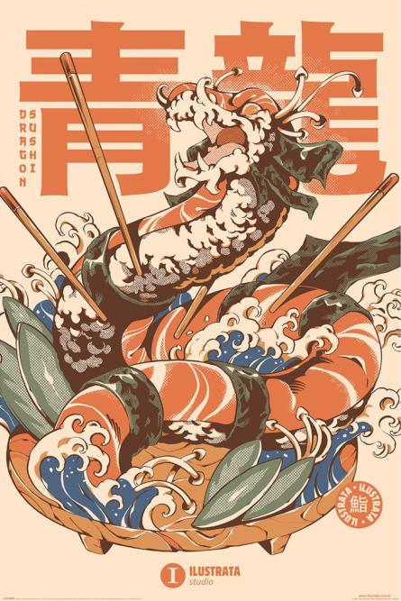 Дракон Суши / Ilustrata (Dragon Sushi) (ps-104213) Постер/Плакат - Стандартный (61x91.5см)