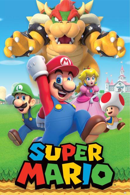 Супер Марио (Монтаж Персонажей) / Super Mario (Character Montage) (ps-104208) Постер/Плакат - Стандартный (61x91.5см)