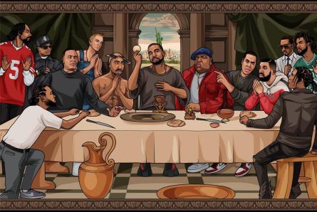 Тайная Вечеря Хип-Хопа / The Last Supper Of Hip Hop (ps-104217) Постер/Плакат - Стандартный (61x91.5см)