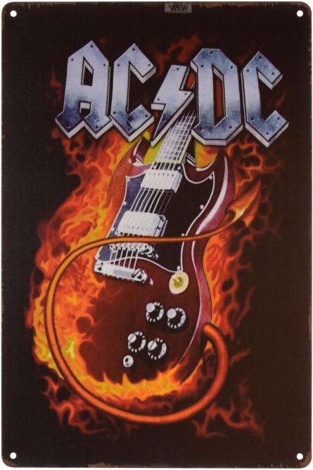 AC/DC (Guitar) (ms-001261) Металева табличка - 20x30см