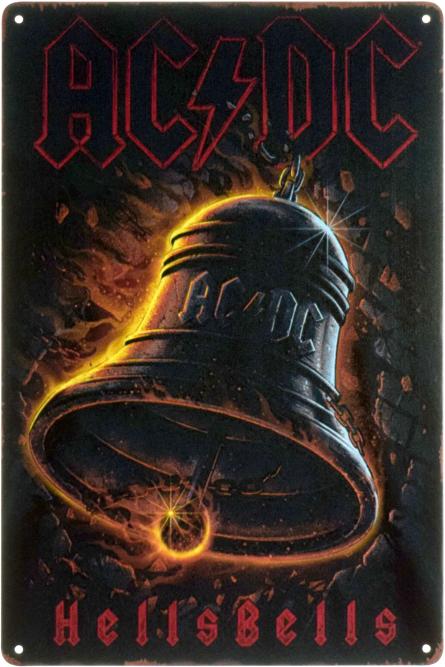 AC/DC Hells Bells (ms-003112) Металлическая табличка - 20x30см