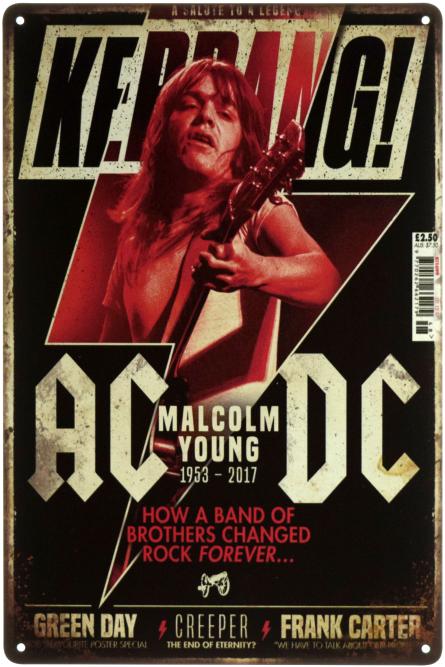 AC/DC Malcolm Young (ms-003142) Металева табличка - 20x30см