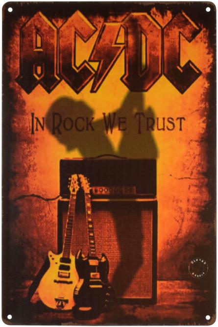 AC/DC (In Rock We Trust) (ms-001239) Металлическая табличка - 20x30см