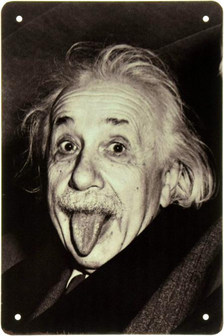 Альберт Ейнштейн (Язик) (ms-002246) Металева табличка - 20x30см