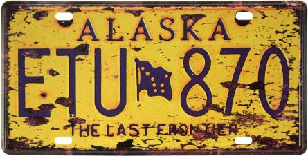 Аляска / Alaska (ETU 870) (ms-001561) Металева табличка - 15x30см