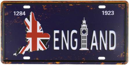 Англія / England (1284, 1923) (ms-001158) Металева табличка - 15x30см