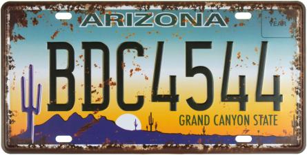 Аризона BDC4544 (Большой Каньон) / Arizona BDC4544 (Grand Canyon) (ms-001077) Металлическая табличка - 15x30см