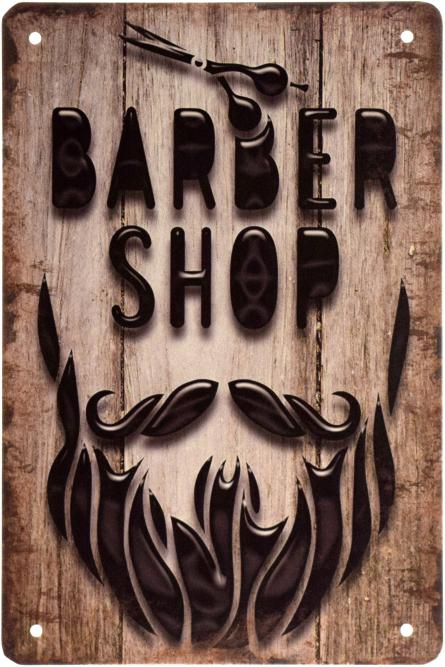 Барбершоп (Борода) / Barber Shop (ms-002330) Металлическая табличка - 20x30см