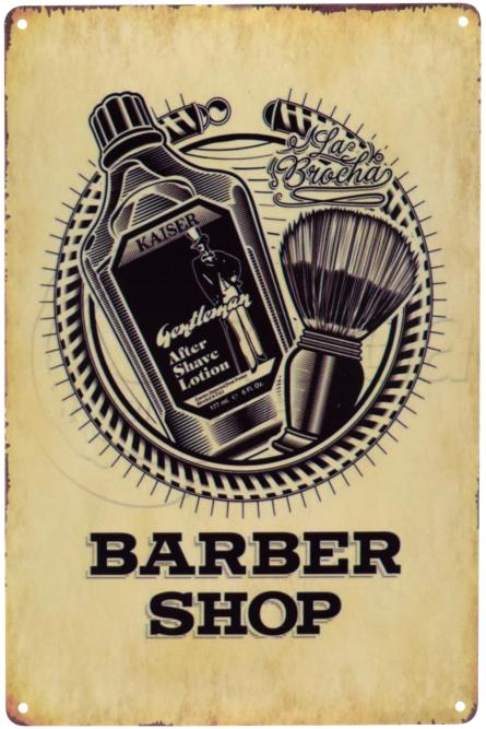 Барбершоп / Barber Shop (La Brocha) (ms-00708) Металева табличка - 20x30см
