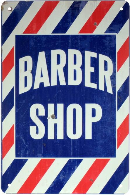 Барбершоп / Barber Shop (Vintage Style) (ms-001646) Металева табличка - 20x30см