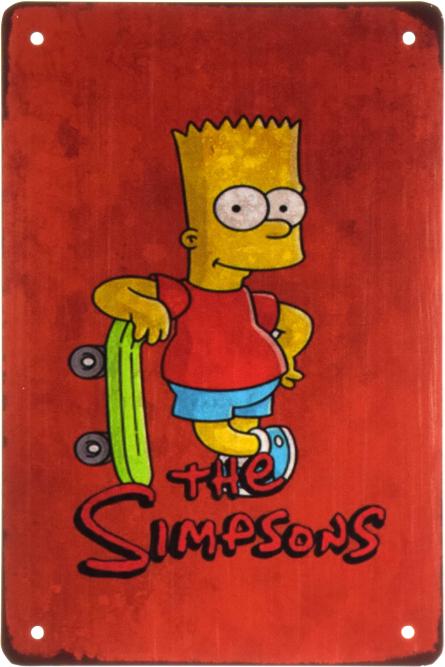 Барт Симпсон (Симпсоны) / The Simpsons  (ms-001890) Металлическая табличка - 20x30см