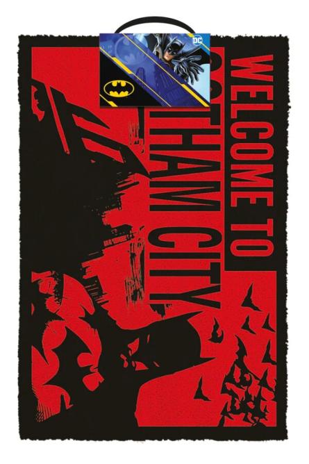 Бэтмен (Красный — Лобро Пожаловать В Готэм) / Batman (Red - Welcome to Gotham) (dm-103761) Придверный Коврик