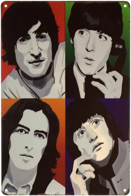The Beatles (Art) (ms-001260) Металева табличка - 20x30см