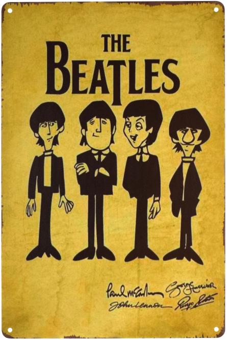 The Beatles (Автографи) (ms-001259) Металева табличка - 20x30см