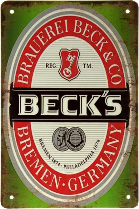 Beck's (Germany) (ms-002243) Металлическая табличка - 20x30см