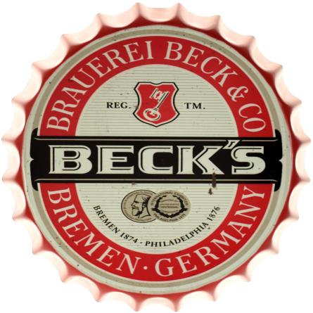 Beck's (Logo) (ms-001721) Металлическая табличка - 35см (кришка)