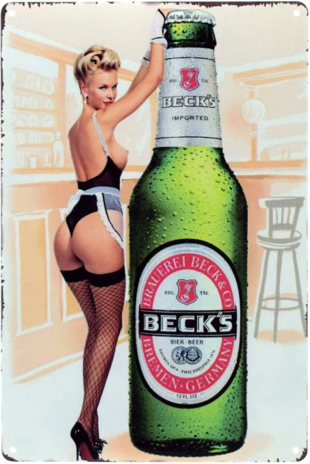 Beck's (Pin Up) (ms-00737) Металева табличка - 20x30см