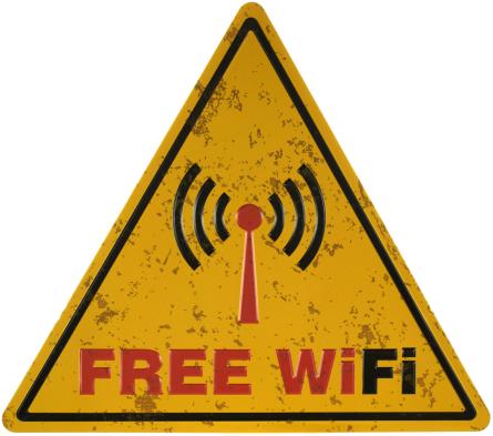 Бесплатный Вай-Фай / Free Wi Fi (ms-001338) Металлическая табличка - 30x34см