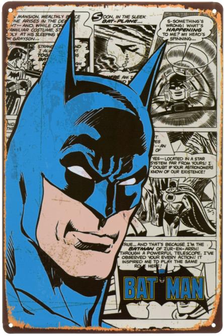Бетмен (Комікс) (ms-00634) Металева табличка - 20x30см
