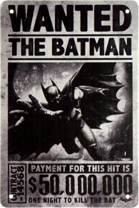 Бетмен (В Розшуку) / Batman Arkham Origins (Wanted) (ms-001944) Металева табличка - 20x30см