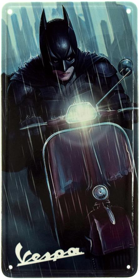Бэтмен (Vespa) (ms-002540) Металлическая табличка - 15x30см
