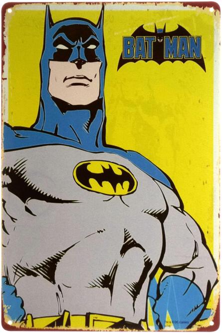 Бетмен (Жовтий Фон) / Batman  (ms-003045) Металева табличка - 20x30см