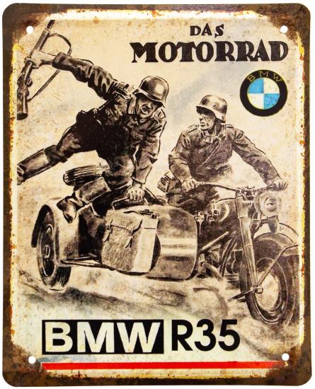 BMW R35 (Das Motorrad) (ms-002046) Металлическая табличка - 18x22см