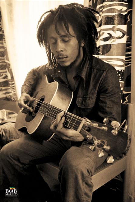 Боб Марли / Bob Marley (Sepia) (ps-00328) Постер/Плакат - Стандартный (61x91.5см)