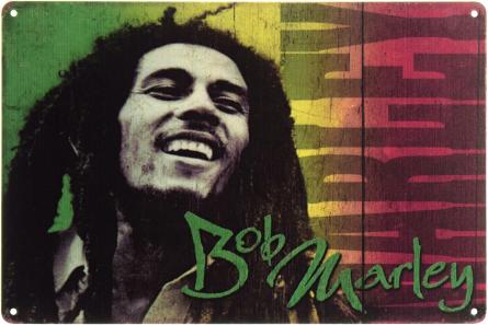 Боб Марли (Музыка Для Души) / Bob Marley  (ms-001966) Металлическая табличка - 20x30см