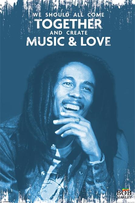 Боб Марли (Музыка и Любовь) (ps-0022) Постер/Плакат - Стандартный (61x91.5см)