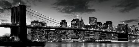 Бруклинский Мост В Сумерках / Brooklyn Bridge at Dusk (ps-001505) Постер/Плакат - Узкий (30x91.5см)