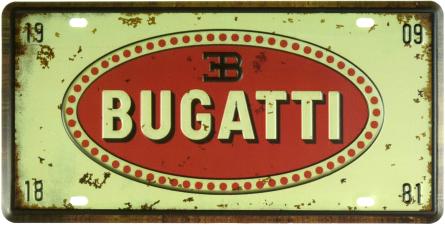 Бугатти / Bugatti (ms-001200) Металлическая табличка - 15x30см