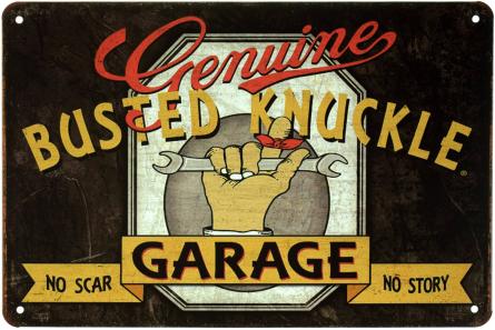 Busted Knuckle Garage (ms-001610) Металлическая табличка - 20x30см