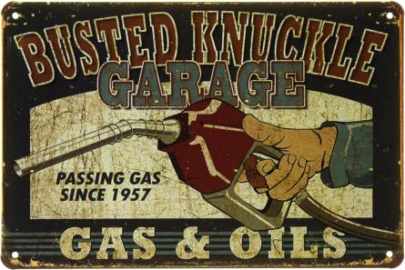 Busted Knuckle Garage (ms-002461) Металлическая табличка - 20x30см