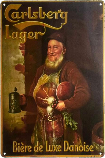 Carlsberg Lager (Bière De Luxe Danoise) (ms-003067) Металева табличка - 20x30см