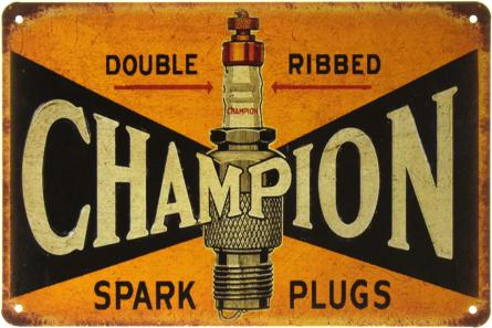 Champion (Double Ribbed) (ms-002486) Металлическая табличка - 20x30см