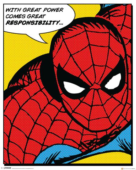 Человек-паук (Цитата) / Spider-Man (Quote) (ps-001509) Постер/Плакат - Мини (40x50см)